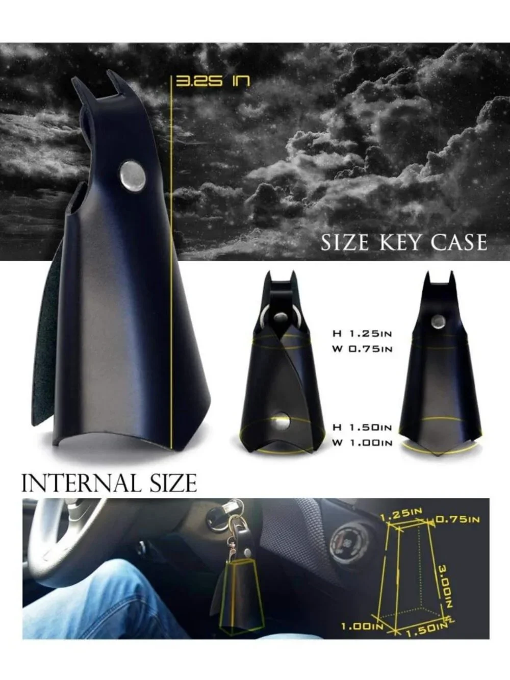 Leather Bat Keychain for Men & Women | Stylish Car Key Fob Holder & Gift Idea